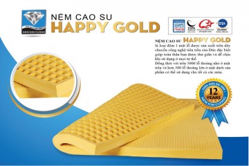 Đệm cao su thiên nhiên 100% Happy Gold 160x200x10cm