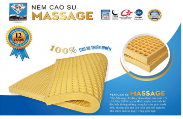 Đệm cao su thiên nhiên 100% Massage 200x220x10cm