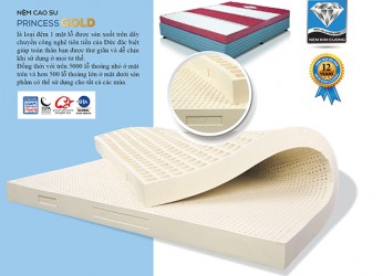 Đệm cao su thiên nhiên 100% Princess Gold 140x190x10cm